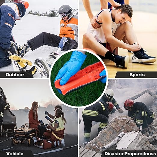 RHINO RESCUE First Aid Splint 36" X 4.3" Orange-Gray, Keep Bones in Position (1, Folded)