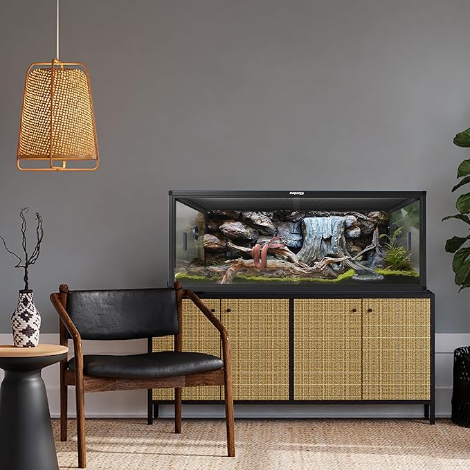 85 Gallon Reptile Tank, Front Opening Snake Tank for Easy Maintenance, Reptile Enclosure with Top Screen Ventilation 48''x24''x18''