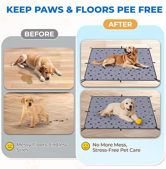 Fostanfly Washable Pee Pads for Dogs, 2 Pack 41"x41", Ultra-Absorbent Leakproof Non-Slip Reusable Potty Training Pads for Dogs, Cats & Puppies Potty