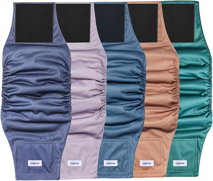 Reusable Dog Diapers Male, Premium Washable Belly Bands for Male Dogs Extra Small, Pack of 5, High Absorbing Male Dog Wraps for Doggie & Puppy in Incontinence or Excitable Urination and Training(XS)