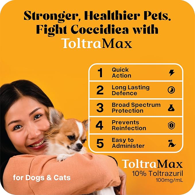 Toltrazuril 10.0% for Horses, Dogs, Cats, 240mL/8.1 Ounce, for Non-Food Chain Animals