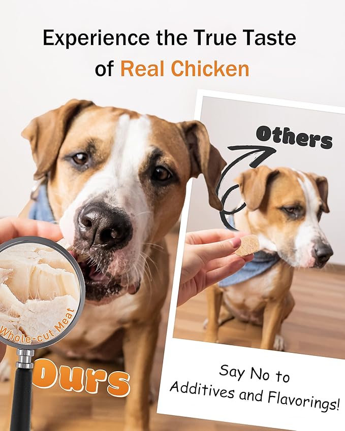 Freeze Dried Chicken Cats & Dogs Treats, 1.1lb(17.63 OZ), Single Ingredient, High Protein, No Additives, Grain Free, Training & Nutrition Supplements, Sealed Box