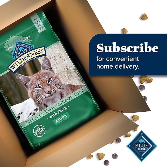 Blue Buffalo Wilderness Healthy Adult Dry Cat Food, Supports Health and Wellness, High-Protein & Grain-Free, Duck, 11-lb Bag