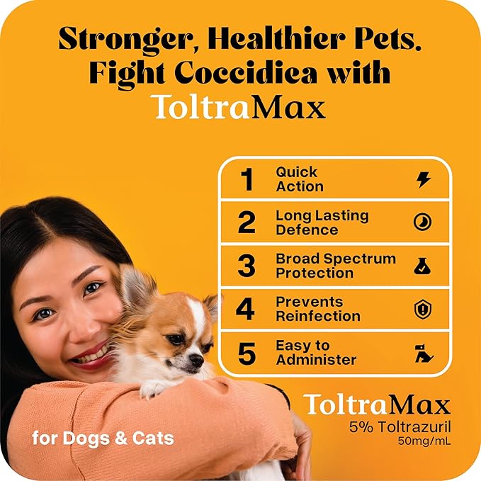 Toltrazuril 5.0% for Horses, Dogs, Cats, 60mL/2 Ounce, for Non-Food Chain Animals