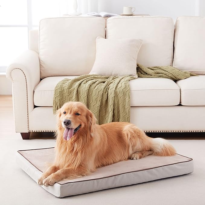 Orthopedic Memory Foam Dog Bed, Cooling Dog Beds for Medium/Large Dogs -Waterproof Pet Bed for Crate with Removable Washable Cover, XL(41inch,90Lbs)