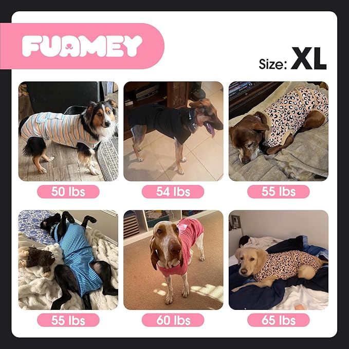 FUAMEY Dog Recovery Suit Male,Dogs Surgery Neuter Suits Puppy Spay Shirts for Female Protect Dog's Skin Anti Licking Abdominal Wounds Doggie Onesie Pet Bodysuit Alternative to Cone Polka Dot XL