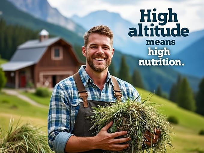 Blue Mountain Hay | Fresh 2nd Cutting Timothy Grass Hay (10 Pounds) | Soft & Leafy, Balanced Nutrition | High-Altitude Hay Pet Food for Adult Rabbits, Guinea Pigs, Chinchillas, and Other Small Pets