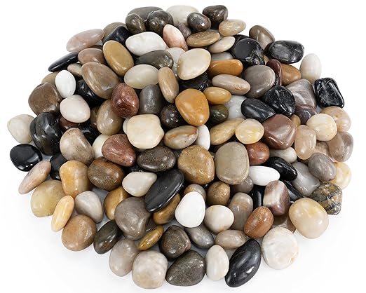 Pebbles for Indoor Plants, 2lbs Colorful Pebbles 0.5-1.2 Inch Decorative River Rocks for Planters, High Polished Stones for Vase Filler Fish Tank Landscaping Garden