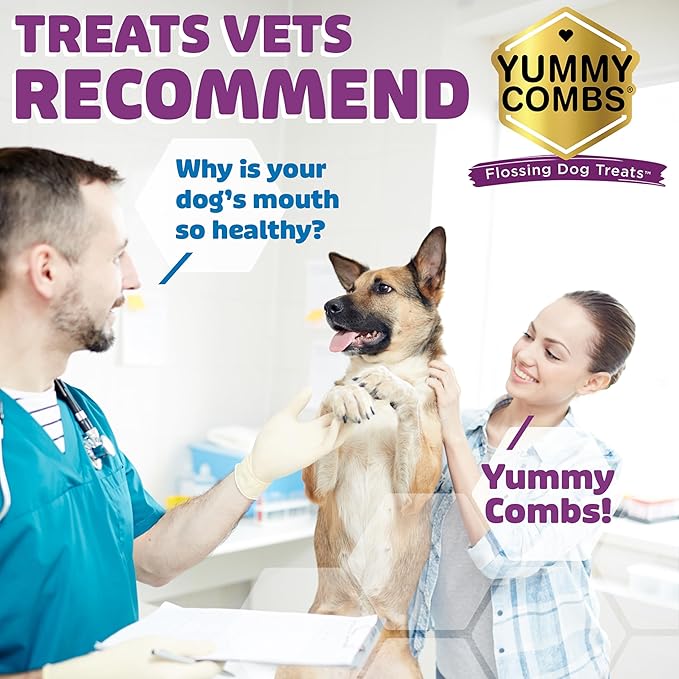 Dog Dental Treats – Vet VOHC Approved – Delicious Chicken Protein – Removes Tartar with Cleaning Comb Shape – Dental Dog Treats for Large Dogs (24oz, 18 Count)