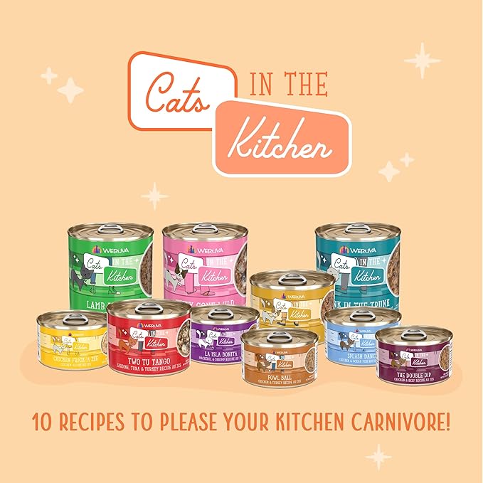 Weruva Cats in The Kitchen, Fowl Ball with Chicken & Turkey Au Jus Cat Food, 6oz Can (Pack of 24)