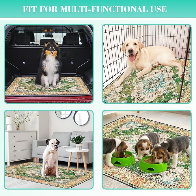 Thicken Washable Pee Pads for Dogs, Waterproof Reusable Pee Pads for Dogs，54"x72" Super Absorbent Leakproof Dog Pads, Non-Slip Potty Pads for Floor, Crate, Couch, Whelping Pads Pet Supplies