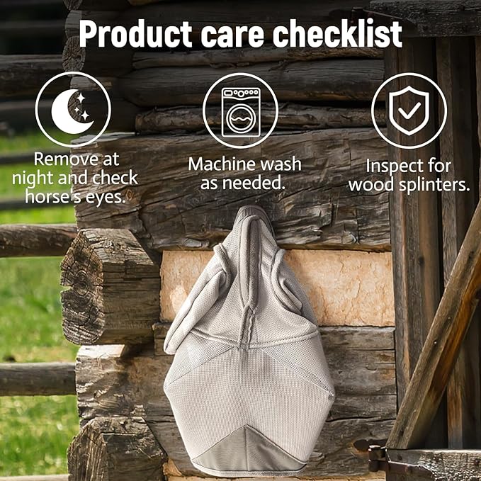 Horse Fly Mask, Adjustable Fly Masks for Horses with Ears, UV Protection from Insect Pests Comfort Mesh Without Nose Average Size Horses Accessories(Extra Large)