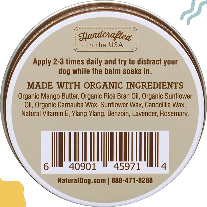 Natural Dog Company PawTection Balm for Dogs, Dog Paw Protector, Moisturizing Dog Paw Balm for Dry, Cracked Pad, Protects Paw from Extreme Weather, Paw Lotion for Allergies & Itching (4 oz Tin)