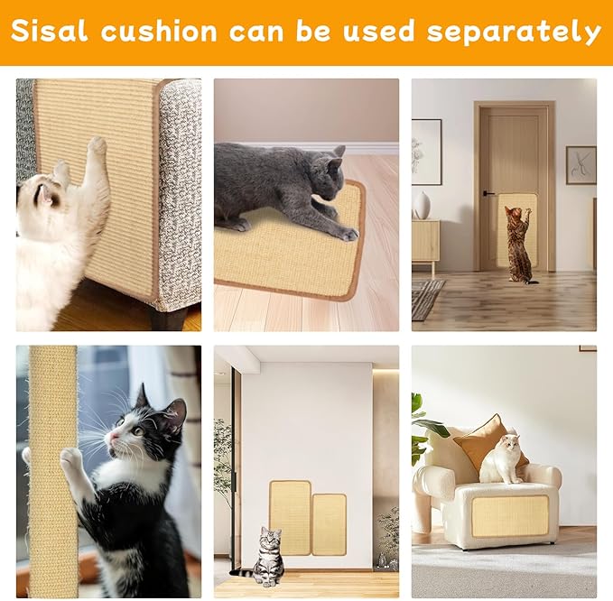Cat Sisal Scratching Ramp Cats Scratching Post Kitten Scratcher Ramp Sisal Scratcher Posts for Indoor with Cat Teaser