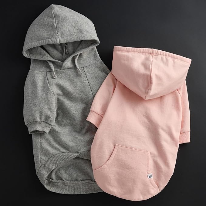 Rocky – The Orginal Lightweight Hooded TEE 100% Organic Cotton Dog Hoodie Pet Coat Sweater for Small, Medium, Large Dogs, Heather Gray, X-Small