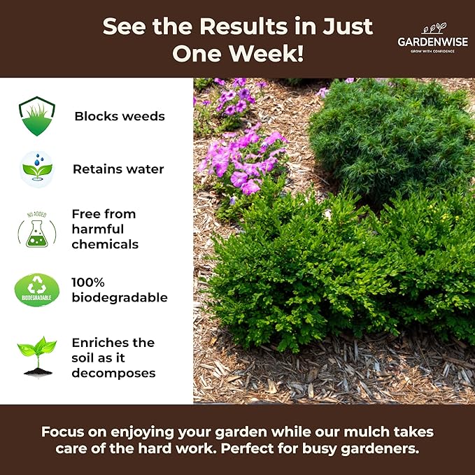 Premium Organic Wood Mulch for Gardens, Landscaping, Potted Plants, and Vegetable Gardens (0.7 CF - 20 L - 21 QTS)