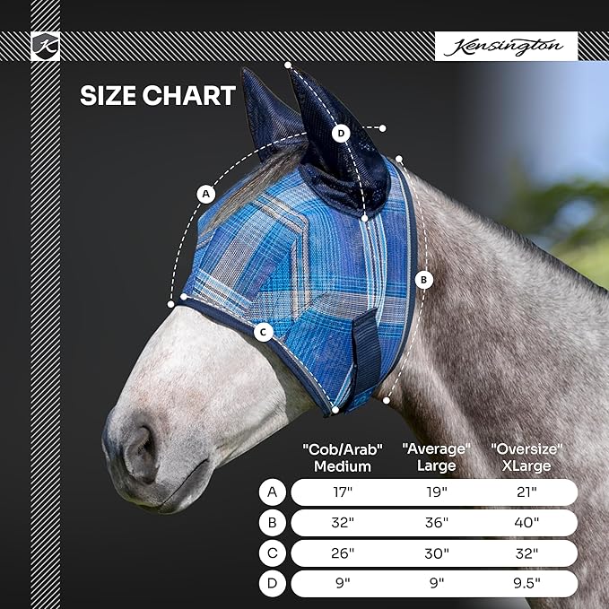 Kensington Signature Fly Mask w/Web Trim Soft Mesh Ears & Forelock Opening Size: XL-Lrg.Horse Color: 165 - Merlot