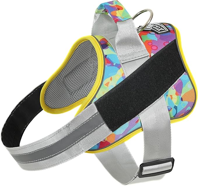 Bolux Dog Harness, No-Pull Reflective Dog Vest, Breathable Adjustable Pet Harness with Handle for Outdoor Walking - No More Pulling, Tugging or Choking (Large (Pack of 1), Watercolour)