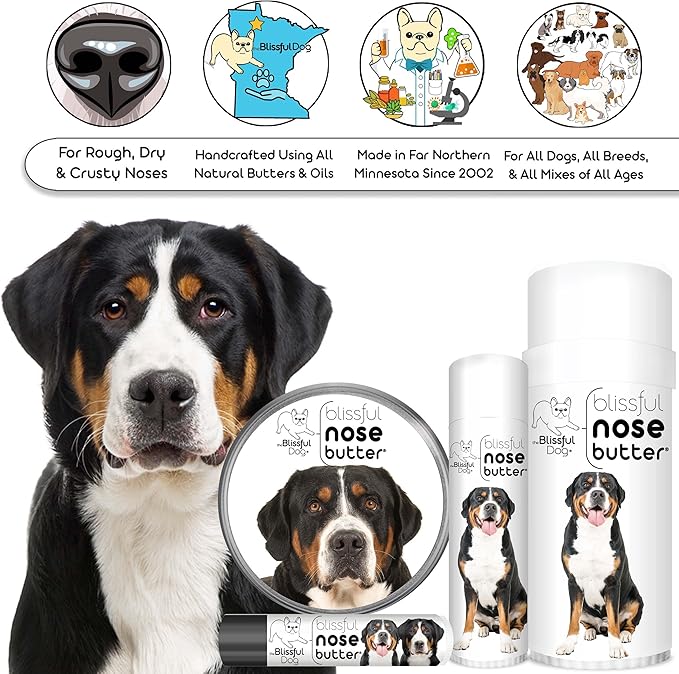 The Blissful Dog Greater Swiss Mountain Dog Unscented Nose Butter - Dog Nose Butter, 0.15 Ounce