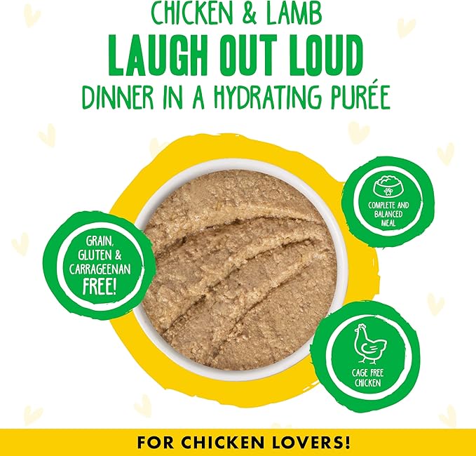Weruva B.F.F. Play - Best Feline Friend Paté Lovers, Aw Yeah!, Chicken & Lamb Laugh Out Loud with Chicken & Lamb, 2.8oz Can (Pack of 12)