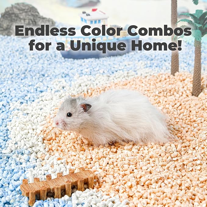 mini&moe Hamster Bedding Guinea Pig Bedding Paper Pellet Bedding: Odor Control & Moisture Absorbent Natural Paper Pellet Bedding - for Small Animal Guinea Pigs,Rabbits Bedding 1.98lbs