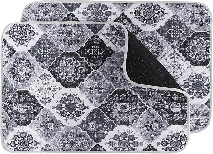 IEUUMLER Washable Pee Pads for Dogs, 2 Pack Reusable Pee Pads for Dogs Non-Slip Grip, Super Absorbent Waterproof Puppy Pads for Potty Training, Playpen, Crate, Whelping Box EU011 Black Grey, 36x48