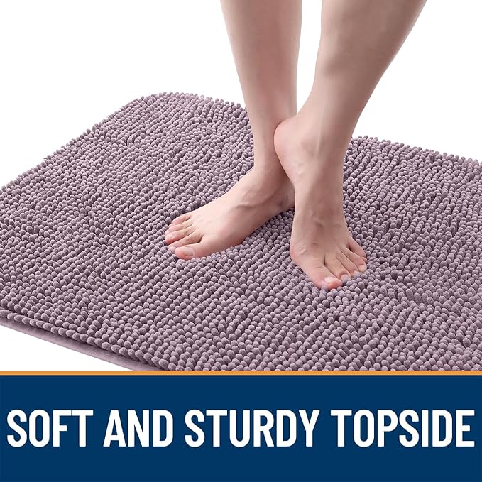 OLANLY Dog Door Mat for Muddy Paws 48x30, Absorbs Moisture and Dirt, Absorbent Non-Slip Washable Doormat, Quick Dry Chenille Mud Mat for Dogs, Entry Indoor Entryway Carpet for Inside Floor, Deep Plum