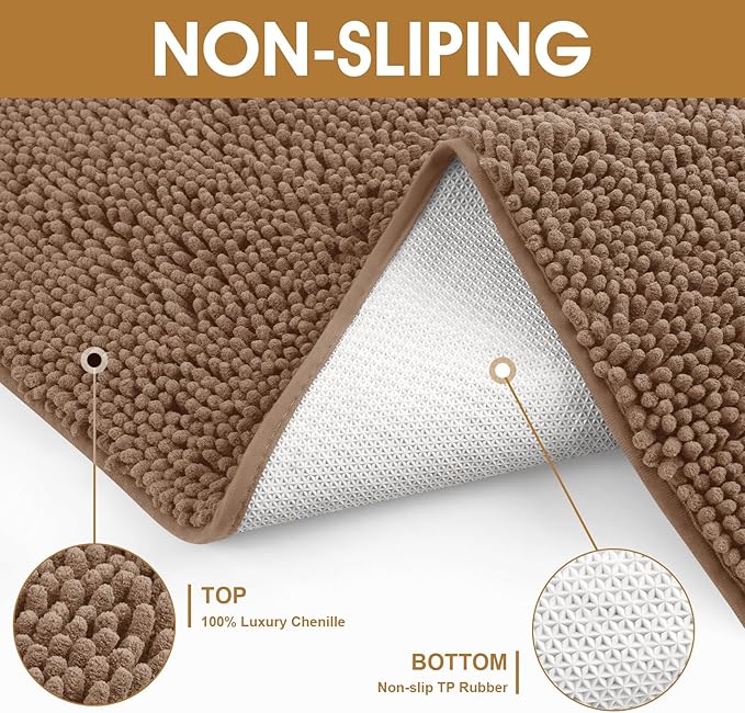 IM HOME 48" x 38" Camel Dog Door Mats for Muddy Paws, Chenille Absorbent Dog Mat, Non Slip Heavy Mud Mat for Dogs, Soft Pet Bed Mat for Entryway, Mud Paws, Inside Floor