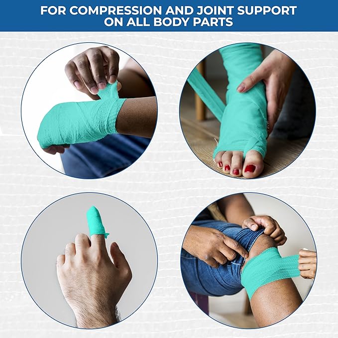 Self Adhesive Bandage Wrap - Pack of 24, Assorted Colors, Non-Woven, Breathable & Water-Resistant Vet Wrap for First Aid, Sports Injury, Body Sprains, & Pets - 2 Inch x 5 Yards