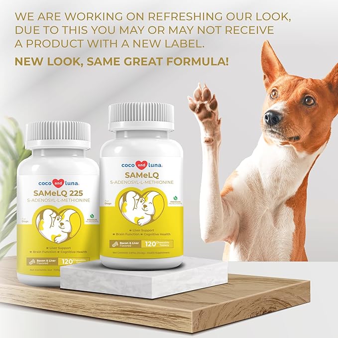 Same for Dogs - 120 Chewable Tablets - S-Adenosyl-L-Methionine, Liver Supplement - Brain Health, Promotes Cognitive Support, Liver Support
