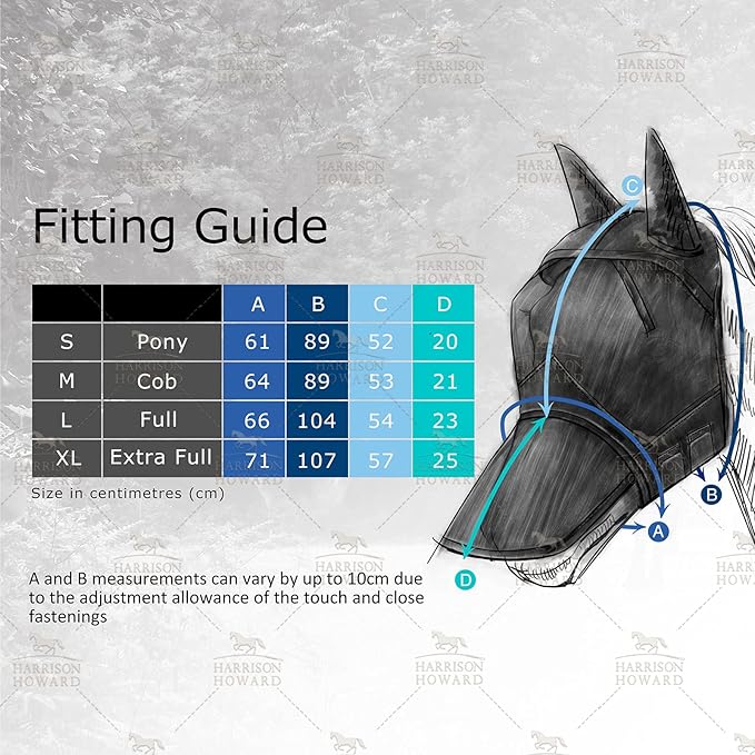 Harrison Howard LumiVista Horse Fly Mask Standard with Ears UV Protection for Horse Leopard Print M Cob