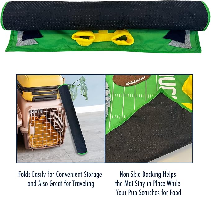 NFL San Francisco 49ers Dog Snuffle Mat – Interactive Pet Slow Feeder, Football Field Design Food Puzzle Toy for Dogs & Cats, Foraging Activity Mat for Smarter Feeding