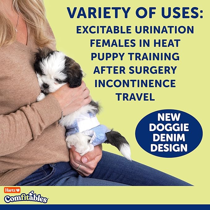 Hartz Disposable Dog Diapers, Size S 36 count, Comfortable & Secure Fit, Easy to Put On