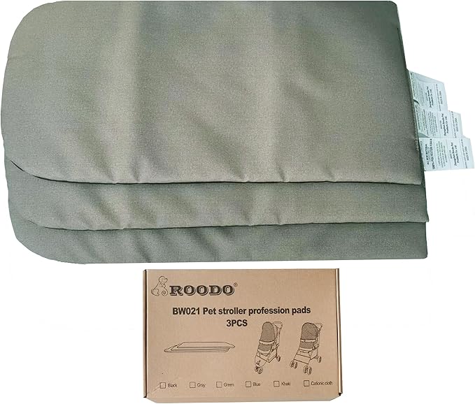 ROODO Pet Stroller Inner Pad for Exclusive Use,Original,Replaceable,Easy to Clean,Set of 3 pc(Gray)