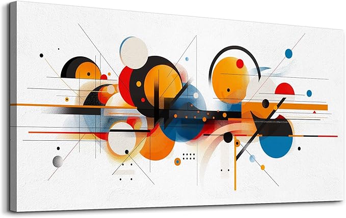 hyidecorart Wall Art For Living Room Wall Decorations For Bedroom Line Color Block Abstract Pictures Artwork Hang Pictures For Office Decoration Hotel Canvas Prints Art Modern Wall Decor 20"X40"