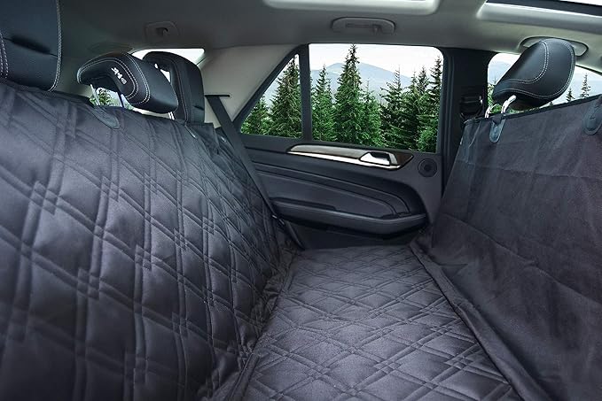 Bulldogology Dog Car Seat Cover 64"x60" Waterproof Heavy Duty Bench Dog Hammock Backseat Protector from Hair, Muddy Paws, Scratches - Pet Car Seat Cover for Cars Trucks SUVs (X-Large)