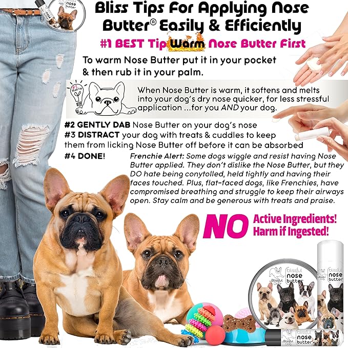 The Blissful Dog French Bulldog Fawn Unscented Nose Butter - Dog Nose Butter, 2 Ounce