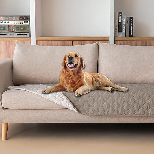 gogobunny 100% Double Sided Waterproof Dog Blanket Soft Pet Bed Cover Reversible Protect Furniture Couch Sofa Car for Puppy Cat Kids (Dark Stone/Light Stone, 30x80 Inch (Pack of 1))