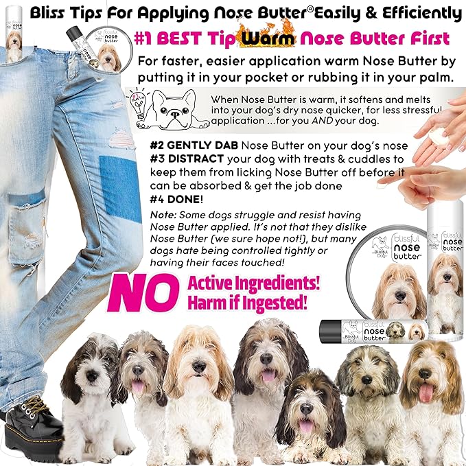 The Blissful Dog Petit Basset Griffon Unscented Nose Butter - Dog Nose Butter, 0.15 Ounce