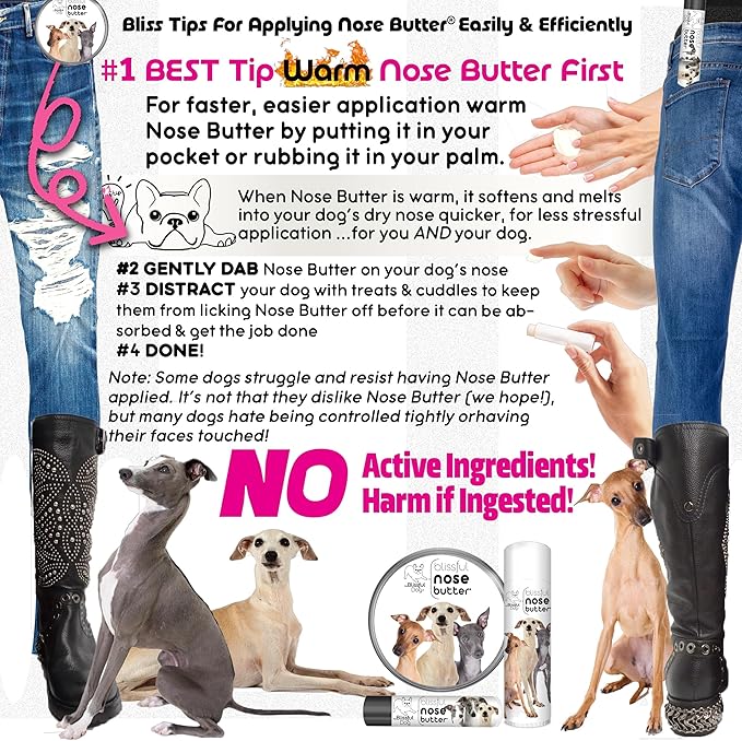 The Blissful Dog Italian Greyhound Unscented Nose Butter - Dog Nose Butter, 1 Ounce