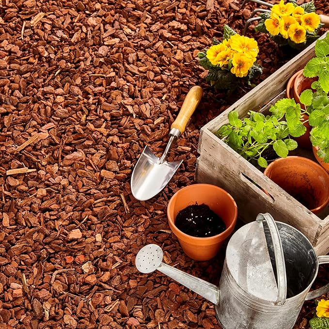 Premium Pine Bark Nuggets – Pine Bark Mulch for Gardens, Landscaping, Potted Plants, and Wood Chips for Garden Beds (0.2 CF - 4.8 L - 5 QTS)