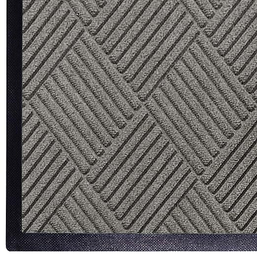 WaterHog Diamond | Commercial-Grade Entrance Mat with Rubber Border – Indoor/Outdoor, Quick Drying, Stain Resistant Door Mat (Medium Grey, 4' x 6')