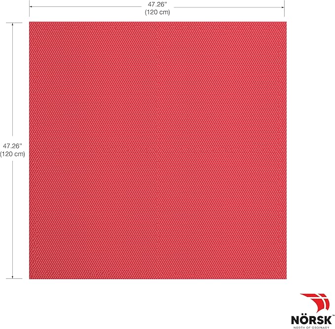 Norsk Reversible Gym Exercise Mats 3/4" Thick EVA Interlocking Foam Tiles, Perfect Gym Flooring for Home Gym, 40 Tiles & 80 Trim Pieces, 160 Sq. Ft. Reversible, Red/Black