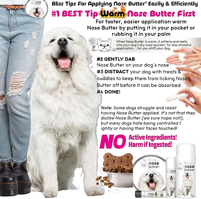 The Blissful Dog Great Pyrenees Unscented Nose Butter - Dog Nose Butter, 16 Ounce