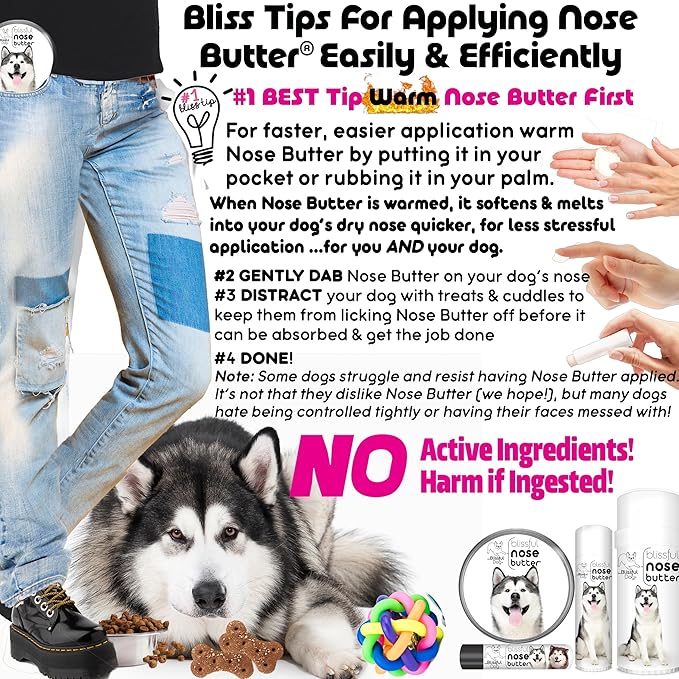 The Blissful Dog Malamute Unscented Nose Butter - Dog Nose Butter, 4 Ounce