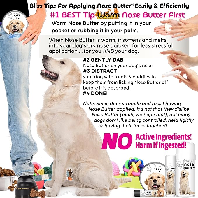 The Blissful Dog Golden Retreiver Unscented Nose Butter - Dog Nose Butter, 4 Ounce