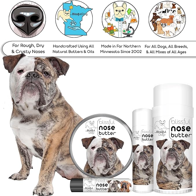 The Blissful Dog Olde English Bulldogge Unscented Nose Butter - Dog Nose Butter, 16 Ounce