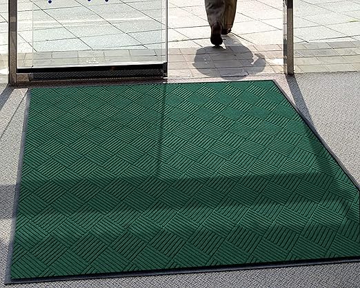 WaterHog Diamond | Commercial-Grade Entrance Mat with Rubber Border – Indoor/Outdoor, Quick Drying, Stain Resistant Door Mat (Evergreen, 4' x 6')