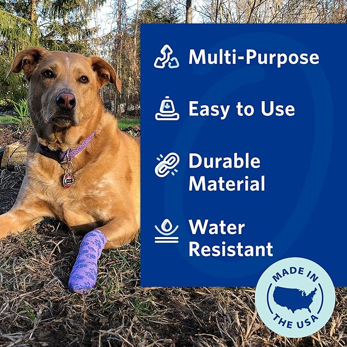 PetFlex Paw Pack – Flexible Self-Adhering Elastic Bandage for Wound Care – First Aid Wrap for Small Animals Like Dogs, Cats, and Other Pets - 2 inch, 2 Rolls