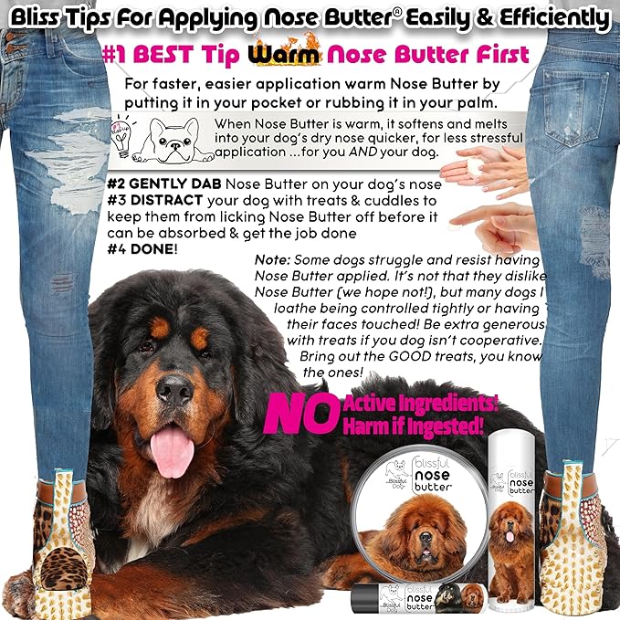 The Blissful Dog Tibetan Mastiff Unscented Nose Butter - Dog Nose Butter, 4 Ounce